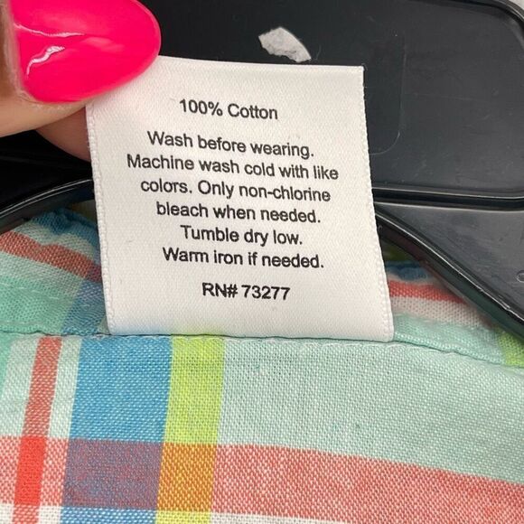 Jumping Beans Boy’s Multicolored Plaid Short Sleeve Button Front Shirt Size 7 - Picture 8 of 10